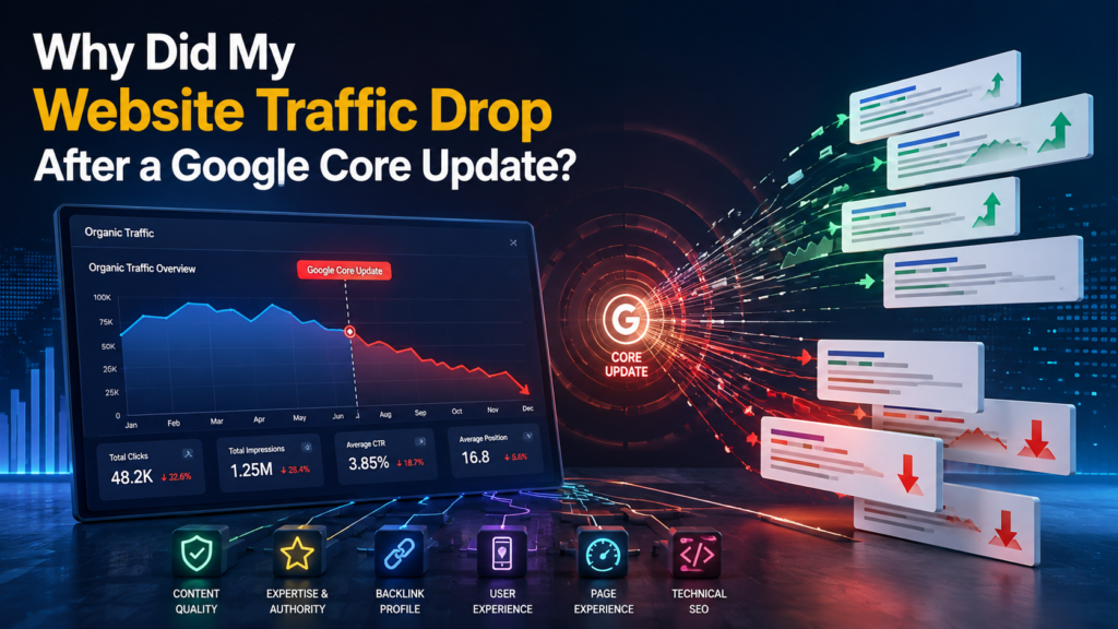 website traffic dropped after Google core update
